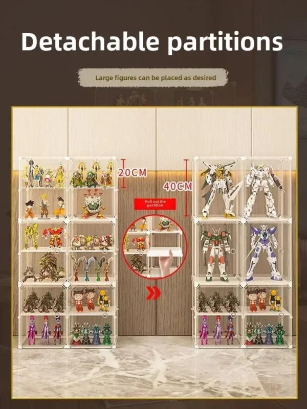 Transparent Display Cabinet Figures Lego Blocks Home Use Dust Proof Shelf for Kids Toys Model Display Nordic Storage Craft - Image 5