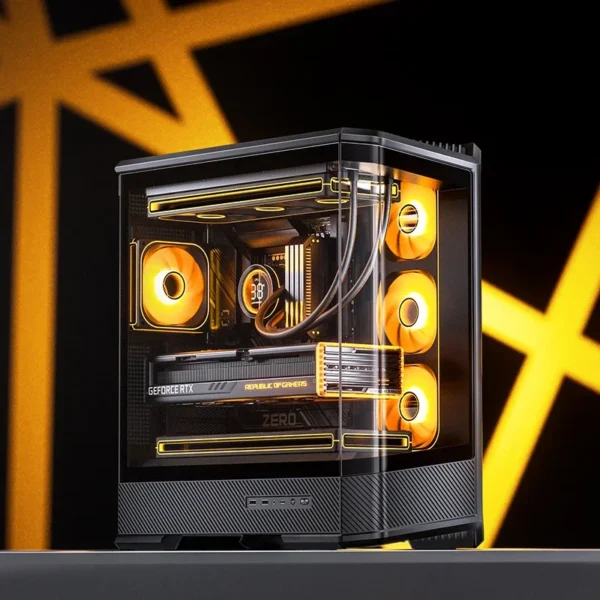JONSBO D400 ATX Seaview Room Chassis (column-free curved glass/dual 360°radiator/ATX PSU/10 fan slots/Type-c Gen2 10Gbps+) Case - Image 3