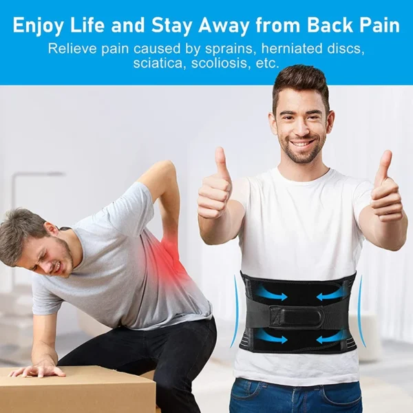 Back Brace for Lower Back Pain Relief with 6 Stays for Heavy Lifting Sedentariness Breathable Lumbar Support for Herniated Disc - Image 5