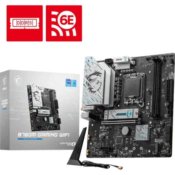 MSI B760M GAMING PLUS WIFI Diy Gaming Computer Motherboard intel 12th/13th Gen Ready, Dual PCle 4.0 M.2, ARGB Sync placa mãe - Image 2
