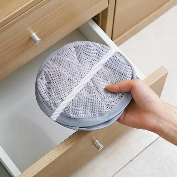 Wall Hanging Dirty Clothes Storage Basket Bathroom Foldable Clothes Baskets Dirty Clothes Net Pocket Laundry Organzier Mesh Bag - Image 4
