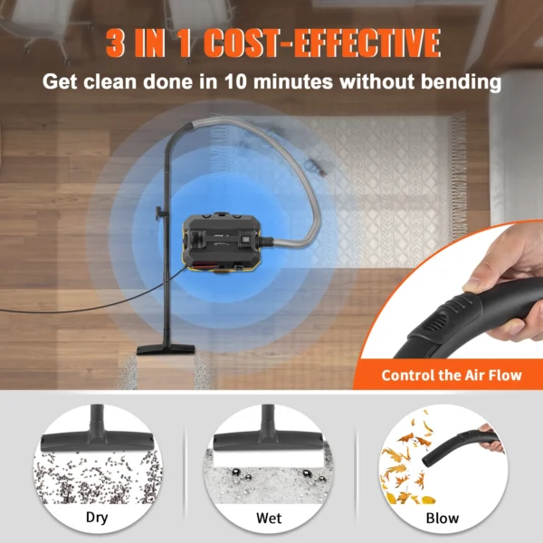SucceBuy Portable Wet and Dry Vacuum Cleaner 15L For Car & Home Appliance 1200W Power Strong Suction Vacuum Cleaner & Air Blower - Image 4