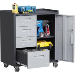 Metal Storage Cabinet with Drawers Heavy Duty Steel Rolling Tool Cabinets on Wheels Garage Storage Cabinet Mobile Locking Tool C