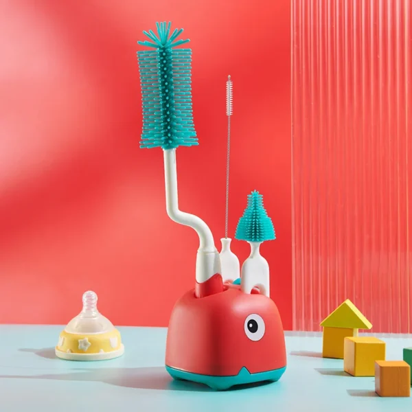Silicone Bottle Cleaning Brush Baby Pacifier Straw Scrubber Small Brush 360 Degree Glass Cup Washing Kitchen Cleaning Tool Set - Image 6
