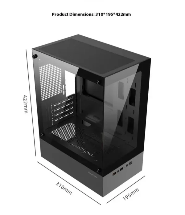 Power Train Illusionary Realm Computer Case M-ATX ITX Seaview Room Side Transparent Desktop Chassis Support 240 Water Cooler - Image 6