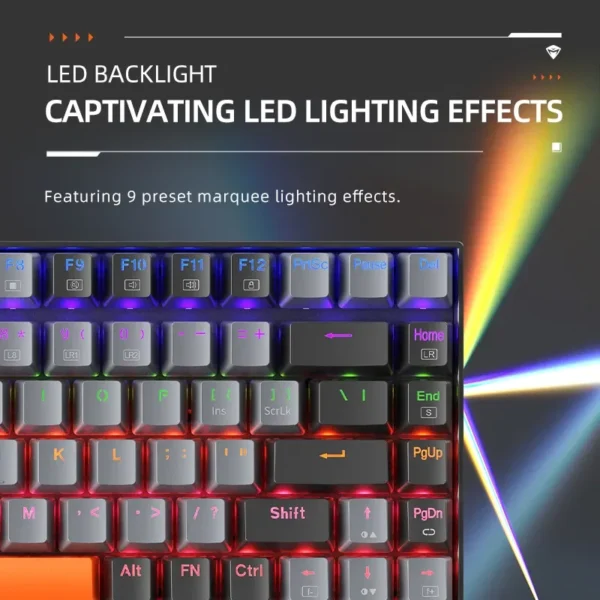 Machenike K500A-B84 Mechanical Keyboard 75% TKL Hot-Swappable Wired Gaming Keyboard 6-Color Backlit 84 Keys For PC Gamers Laptop - Image 4