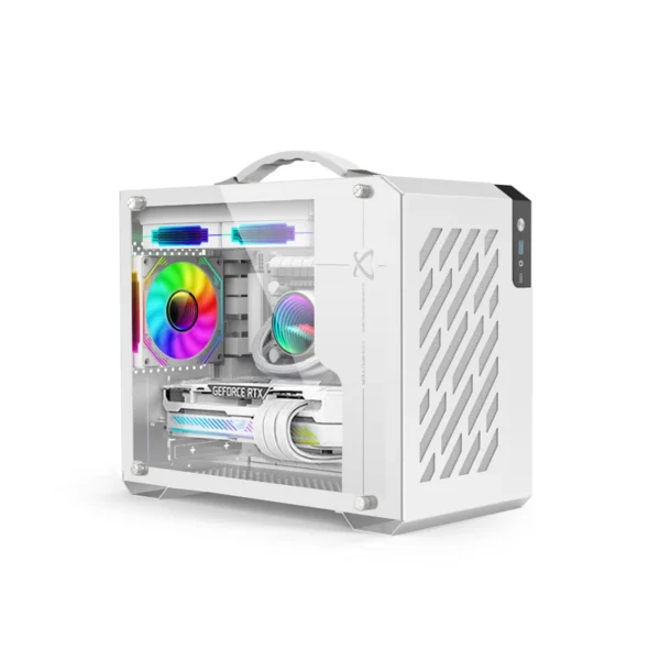 Power Train X200 MINI-ITX Handheld Computer Case Glass Side Transparent Case 240 Water Cooled MATX Desktop Small Host Case - Image 4