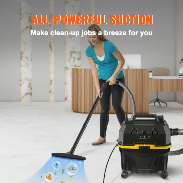 SucceBuy Portable Wet and Dry Vacuum Cleaner 15L For Car & Home Appliance 1200W Power Strong Suction Vacuum Cleaner & Air Blower - Image 2