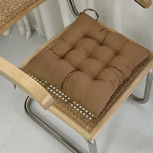 Linen Cushion Pearl Cotton Square Stool Backrest Pillow Home Office Computer Chair Protective Mat Seat Pad Buttocks Chair Mat - Image 5