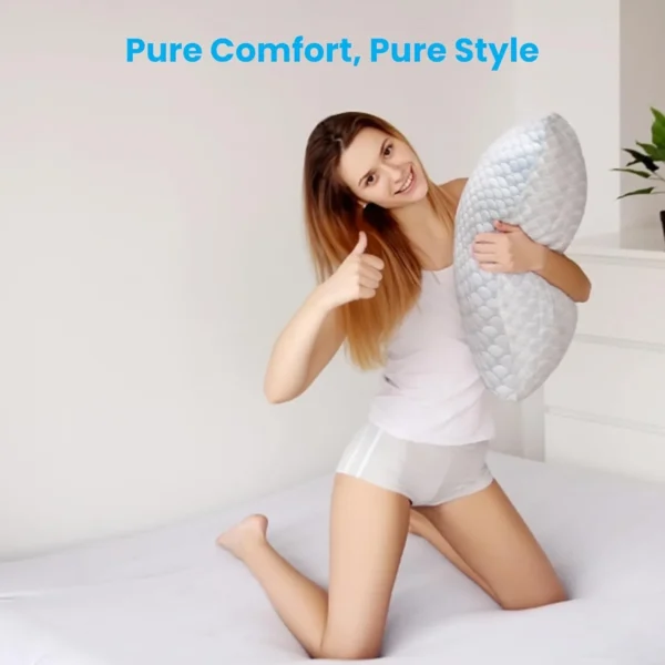 Memory Foam Cooling Pillow, Adjustable Loft Bed Pillow For Sleeping, Silky Ice Fabric, Washable Removable Bed Pillow Cover - Image 2