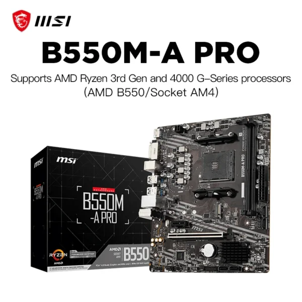 MSI B550M-A PRO Motherboard AMD B550 AM4 DDR4-4600MHz (OC) 64GB diy gaming computer placa mãe b550 am4 motherboard - Image 2