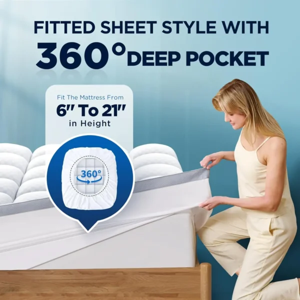 Premium Memory Foam Mattress Topper Queen for Ultra Comfort 2Inch Plush Pillow Top Queen Mattress Topper with Breathable Air - Image 5