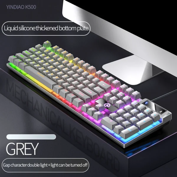104 Keys Gaming Keyboard Wired Keyboard Color Matching Backlit Mechanical Feel Computer E-sports Peripherals for Desktop Laptop - Image 3