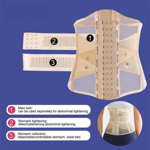 Invisible Double Belt Corset Summer Shaping Underwear Slimming Sheath Woman Flat Belly Waist Trainer Body Shaper Shapewear Women - Image 3
