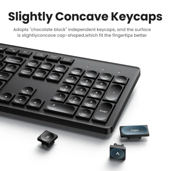UGREEN Wireless Keyboard 2.4GHz 104 Keys Layout for Laptop Desktop Windows Mac OS PC Accessories English Russian Korean Keycaps - Image 3