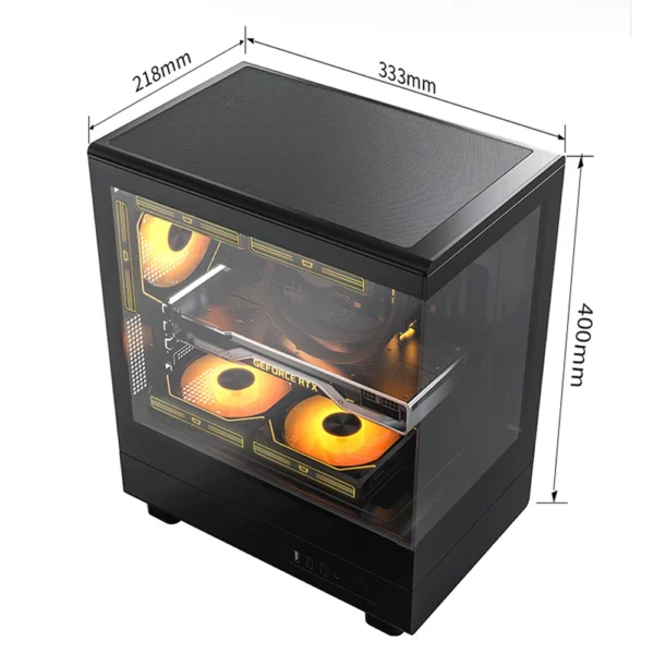 Darkflash DB330M PC Case M-ATX Desktop 270 ° Sea View Room Computer Case USB3.0 Double-Sided Transparent Glass Gamer Cabinet - Image 5