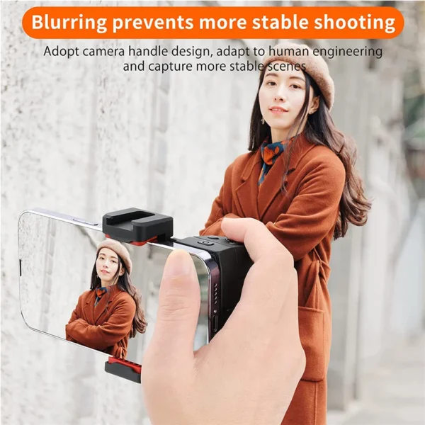New Smartphone Selfie Shooting Grip Bluetooth Remote Control Selfie Mobile Mount Holder with 1/4 Screw Fill Light Phone Shutter - Image 3