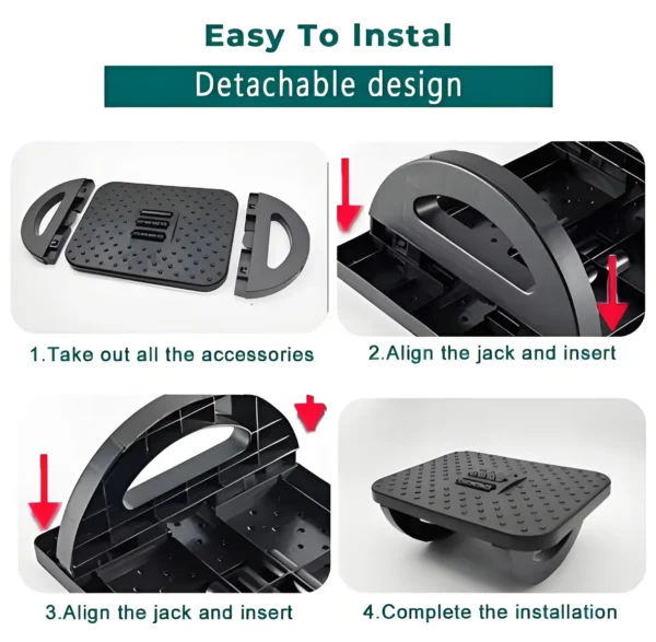 Portability Foot Rest Under Desk Footrest Ergonomic Foot Stool With Massage Rollers Foot Rest For Home Office Work Fast Ship - Image 2