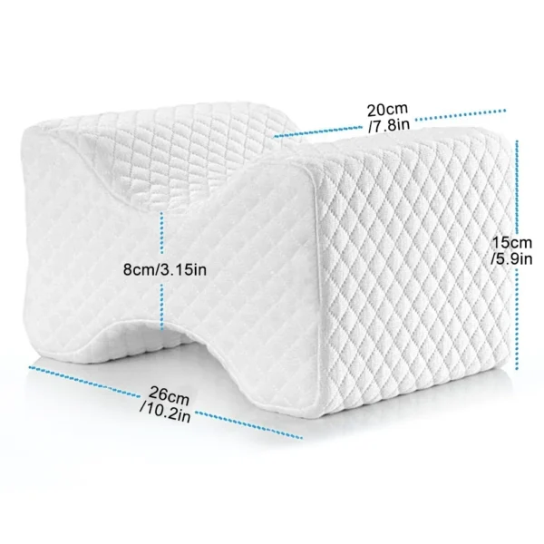 Knee Pillow for Side Sleepers - 100% Memory Foam Wedge Contour- Spacer Cushion for Spine Alignment, Back Pain, Pregnancy Support - Image 2