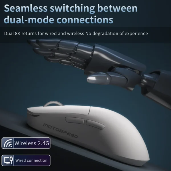 Darmoshark Gaming Mouse X6-MAX PAW3950 Wireless Dual-Mode 8k Motospeed Mouse 30000DPI Lightweight Macro Game Mice For PC Laptop - Image 2
