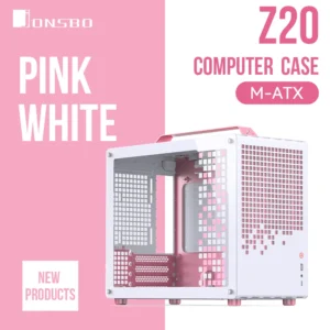 JONSBO Z20 Pink White MATX ATX Chassis 20L Detachable Handle Case 163mm Air-Cooled Graphics Card Type-C Desktop Small Space