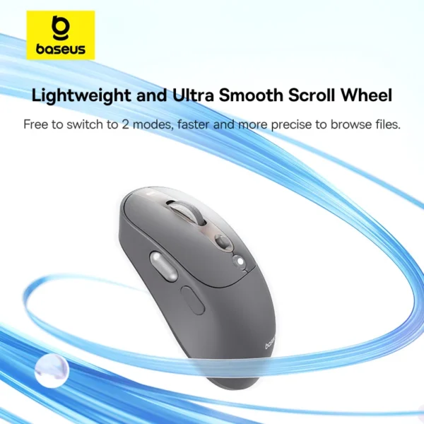 Baseus Bluetooth Wireless Mouse Rechargeable Ergonomic Mice Digital Display Two Scroll Wheels Customizable Button Silent Mouse - Image 5