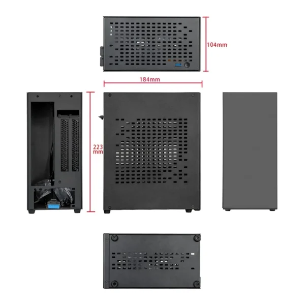Aluminum HTPC Mini ITX Chassis A07 Game Computer Case Support Graphics Card RTX2070 I5 with PCIE 4.0 Cable Case Samll 1u PSU - Image 3
