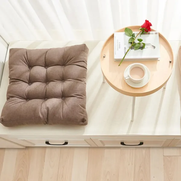 Linen Cushion Pearl Cotton Square Stool Backrest Pillow Home Office Computer Chair Protective Mat Seat Pad Buttocks Chair Mat - Image 6