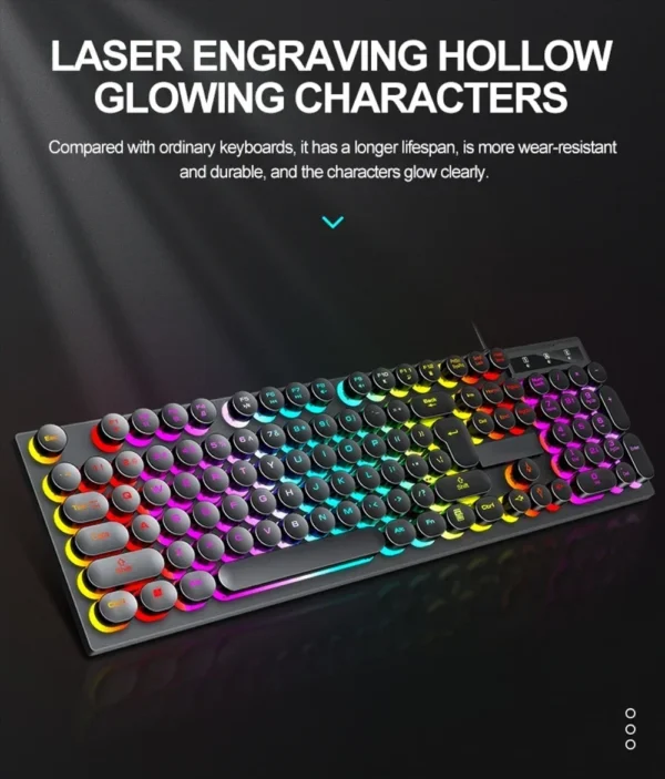 RGB Gaming Mechanical Keyboard USB Wired 104 Keys Keyboard Backlit Black Red Blue Light for Computer Laptop Pro Gamer Keyboard - Image 4