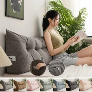Newest Soft Corduroy Triangular Headboard Cushion-Cozy Bedroom & Living Room Decor, Comfortable for Reading or Lounging 삼각 쿠션