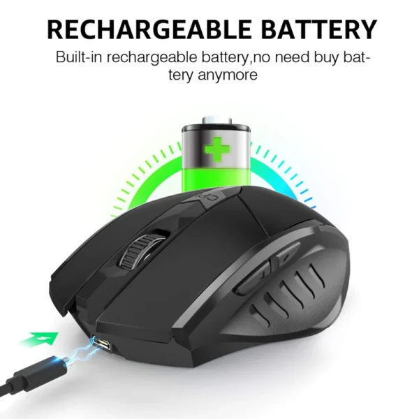 Bluetooth Rechargeable Wireless or 2.4G PM6 Wireless Mouse Office Mute Support PC Laptop Tablet Gamer Mouse For Computer - Image 4