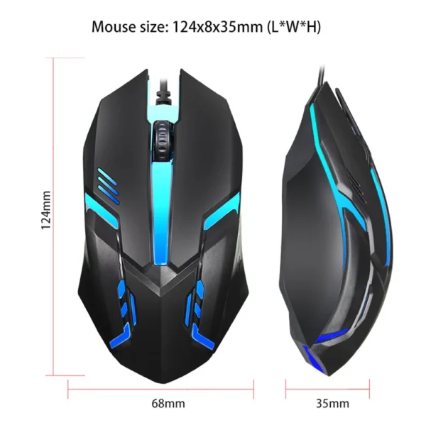 E-Sports USB Wired Mouse Colorful LED Gaming Mouse 5000 DPI Wired Mice Optical Wired Gamer Mouse For Desktop Laptop PC Computer - Image 4