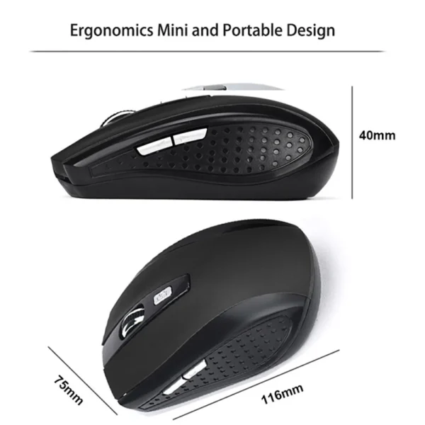 2.4G Wireless Mouse 2.4Ghz Gaming Mouse 6D Optical Wireless Mouse Slim Mini Noiseless Mice DPI1600 for Macbook PC Laptop - Image 6