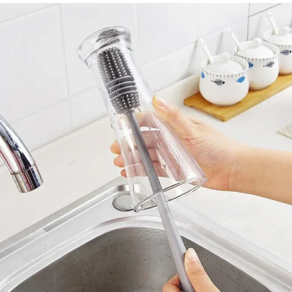 Silicone Milk Bottle Brush Cup Scrubber Glass Cleaner Kitchen Cleaning Tool Long Handle Drink Bottle Glass Cup Cleaning Brush - Image 6