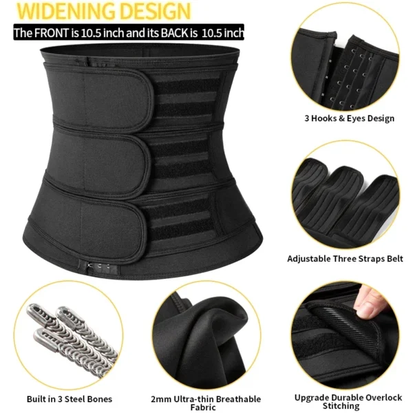 Neoprene Sweat Body Shaper Waist Trainer Belts Shapewear Girdle Tummy Control Slimming Fat Burning Postpartum Sheath Belt - Image 5