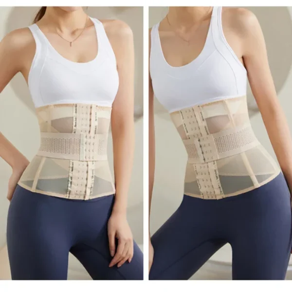 Shapewear Women Waist Trainer Body Shaper Shaping Mesh Tight Double Tummy Control Belt Corset Slim Sheath Flat Belly - Image 3
