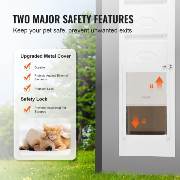 VEVOR Dog Door Sliding Glass Door Adjustable Height Doggy Door Sliding Doors Aluminum Frame Tempered Glass Pet Door - Image 5