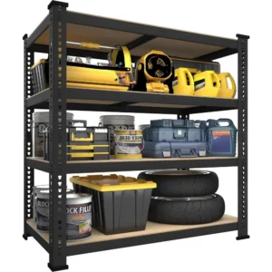 40" W x 20" D x 59" H Heavy Duty Storage Shelves, 4 Tier Adjustable Garage Shelving Unit, Metal Organizer Shelf Utility Rack