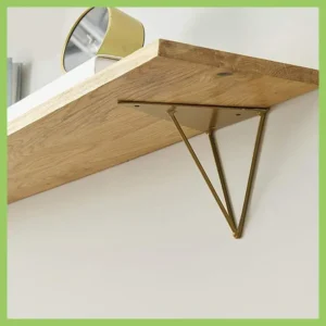 Shelf Brackets Paint Bracket Shelf Rack Wall Hanging Decoration Sector Bracket Modern Gold Heavy Duty Pack Of 2