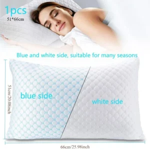 Shredded Memory Foam Pillows Adjustable Cool Pillow for Side Back Stomach Sleepers Luxury Gel Pillows Queen Washable Removable