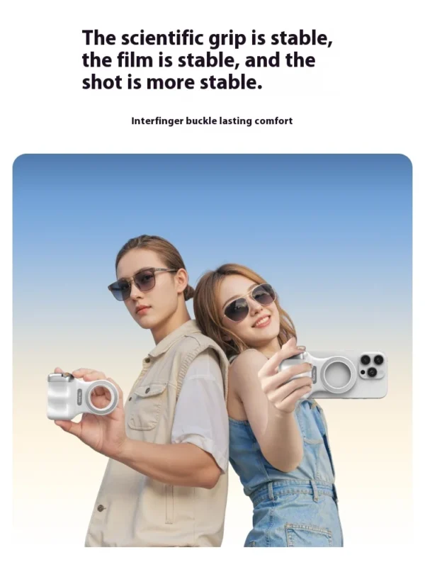 TELESIN P1-MP-10 Magnetic Phone Camera Shoot Hand Grips Phone Holders Shooting Aid Remote Control Handle for iPhone HUAWEI Phone - Image 3
