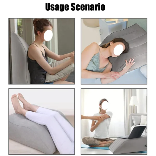 Portable For Travel Camping Sleeping Wedge Pillow Knee Cushion Foot Pillow Elevation Leg Pillows PVC Inflatable Leg Pillow - Image 2