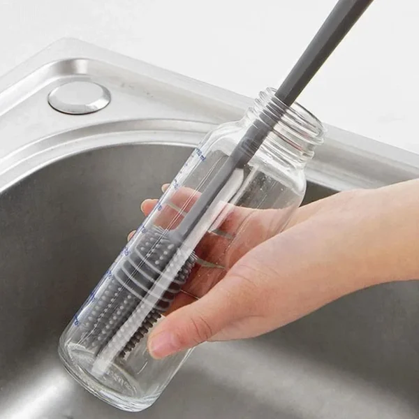 Silicone Milk Bottle Brush Cup Scrubber Glass Cleaner Kitchen Cleaning Tool Long Handle Drink Bottle Glass Cup Cleaning Brush - Image 4