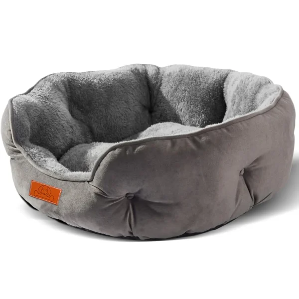Pet Bed for Small and Large Pets, Soft, Washable, Non-Slip Base, Water Resistant, Grey, 50 cm - Image 6