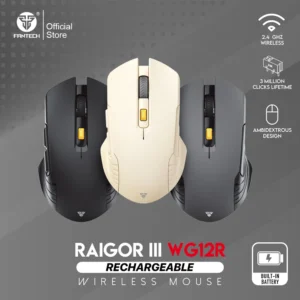 FANTECH RAIGOR III WG12 WG12R Wireless Optical Mouse 2000DPI and 3 Million Clicks Rechargeable Mice Office Mouse for PC Laptop