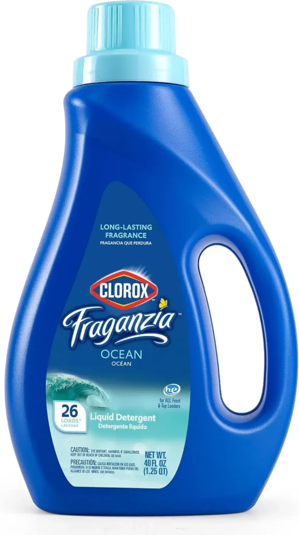 Fraganzia Liquid Laundry Detergent in Ocean Scent, 40oz | HE Compatible for All Front and Top Load Washing Machines