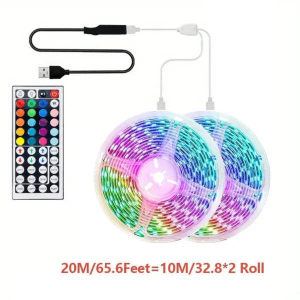 3.28FT-98FT Led Strip Lights,RGB 5050 Infrared 44 Key Controller Sync Color Changing Luminous LED String For Garden Home Decor - Image 6