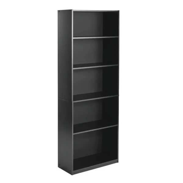 5-Shelf Bookcase with Adjustable Shelves, True Black Oak - Image 5