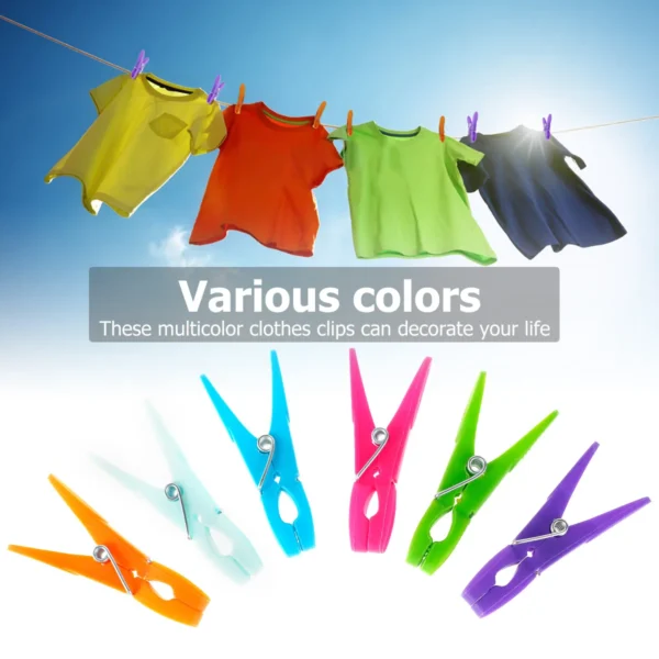 48Pcs Clothes Pegs for Washing Line Strong Grip Washing Pegs Clothespin Soft Plastic Clothes Clips Home Laundry Pegs Windproof - Image 2