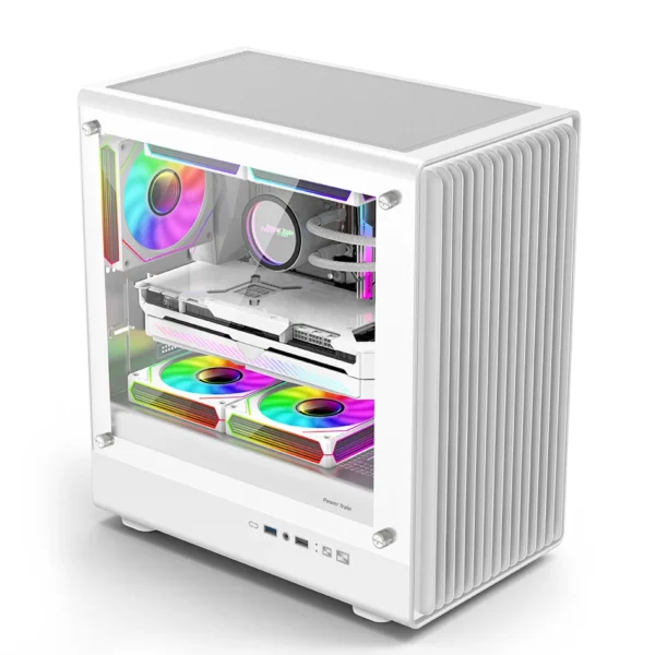 Power Train V1 MATX ITX Chassis Desktop Computer Side Transparent Glass Vertical Host Support 240/280 Water Cooling PC Case - Image 3